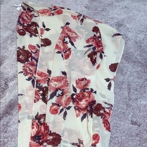 Flower print kimono